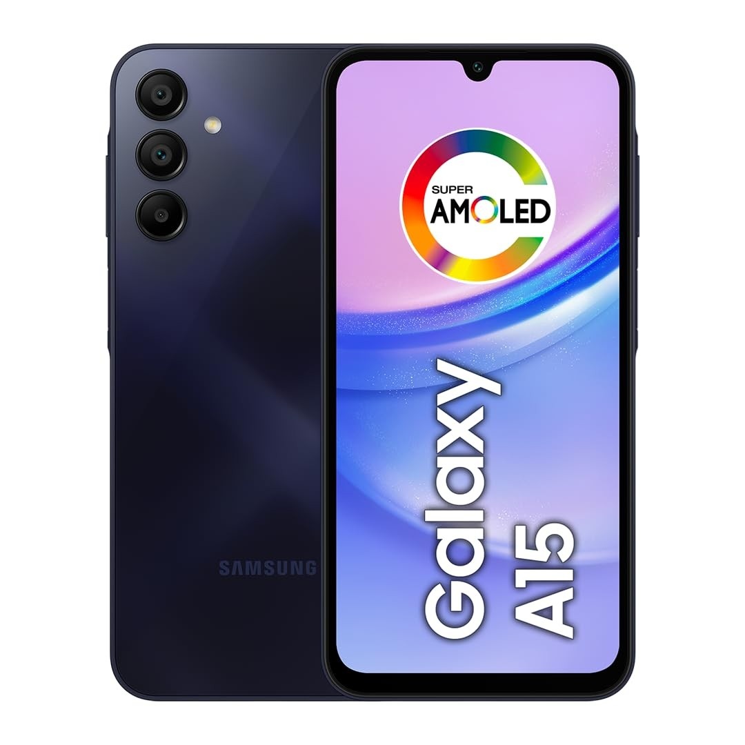 Smartphone Samsung Galaxy A15 4G 128GB Azul Escuro: Tela AMOLED 90Hz e Câmera 50MP