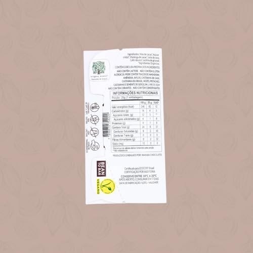 CHOCOLATE ORGÂNICO CREMOSO VEGANO AMAZÔNICO CAFÉ ROBUSTA 53% CACAU (25g)