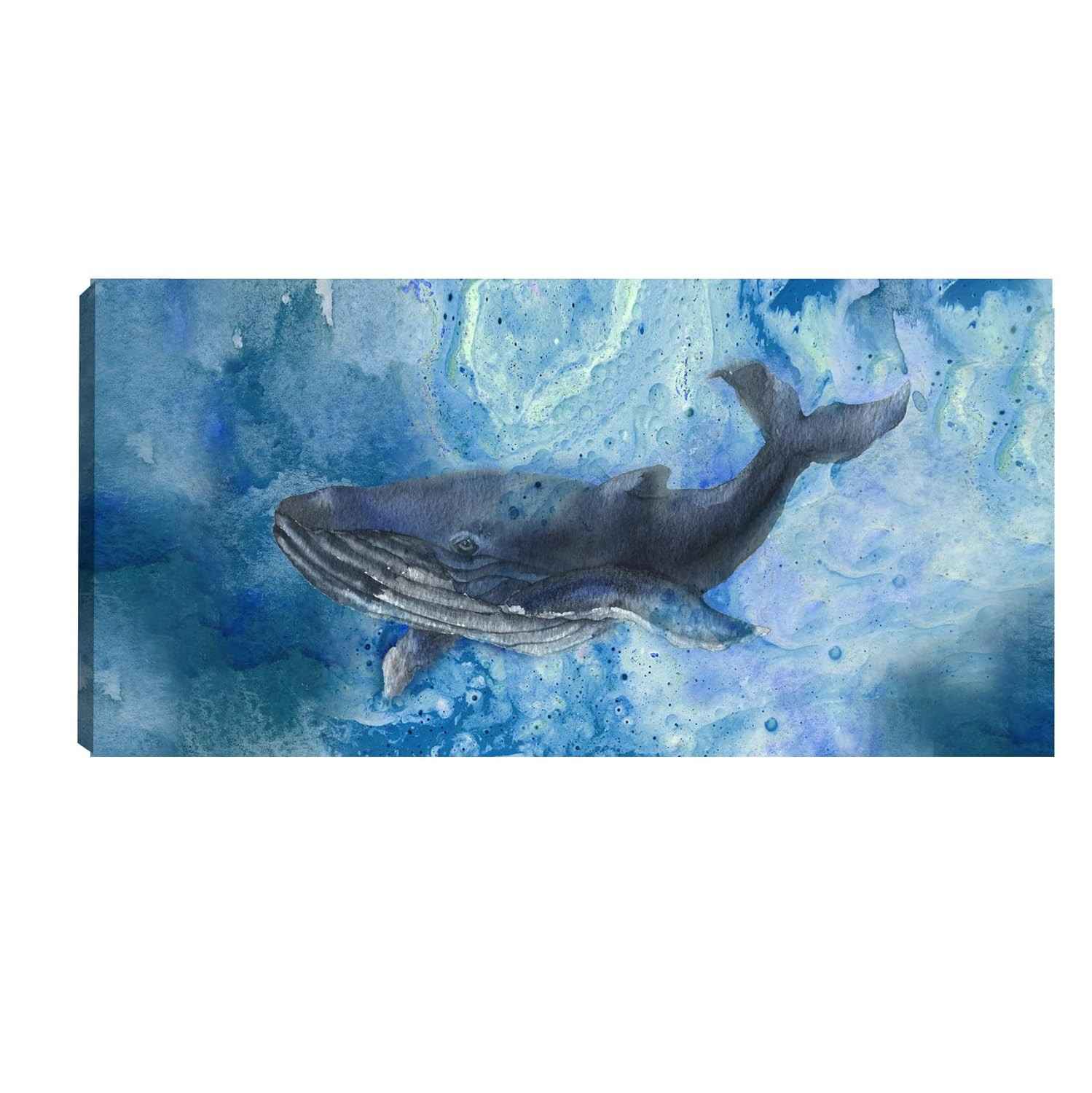 Quadro Decorativo Mar Praia Baleia 55x100cm - Decore seu Ambiente com Estilo Náutico