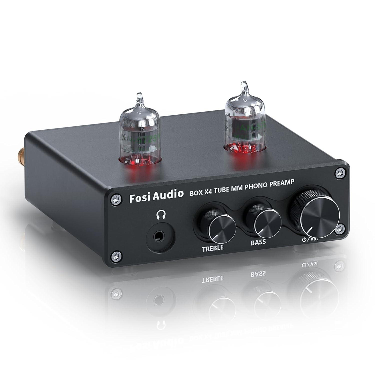 Fosi Audio Box X4: Pré-amplificador Phono Valvulado com Tubos JAN 5654W para Toca-Discos MM