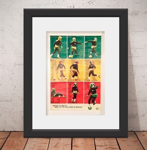 Quadro Bob Marley Futebol 56x46cm com Vidro e Paspatur - Decore com Estilo e Arte