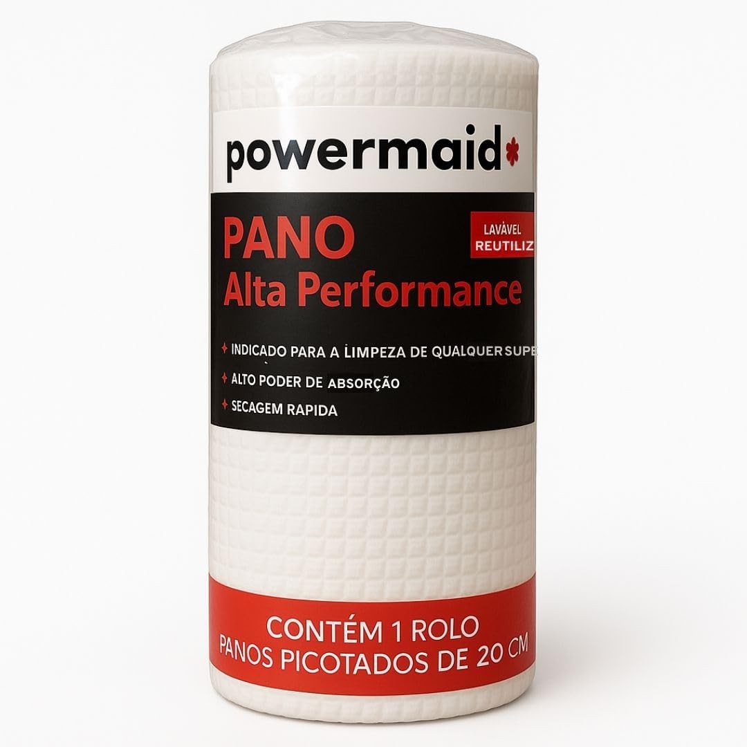 Pano Reutilizável em Rolo 58 Folhas - Alta Performance Lavável e Secagem Rápida