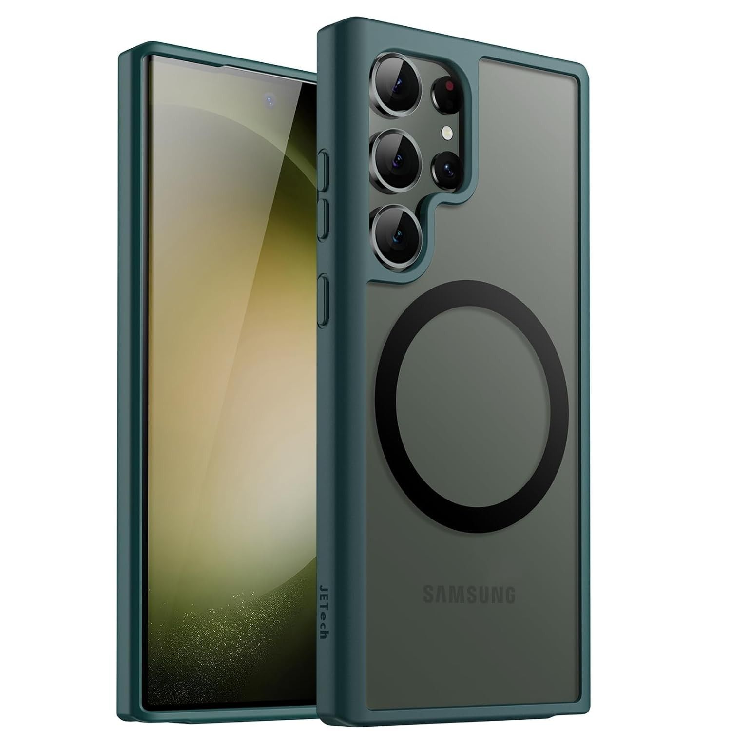 Capa JETech Magnética para Samsung S23 Ultra 5G: Proteção Premium com MagSafe e Acabamento Fosco (Verde Meia-Noite)