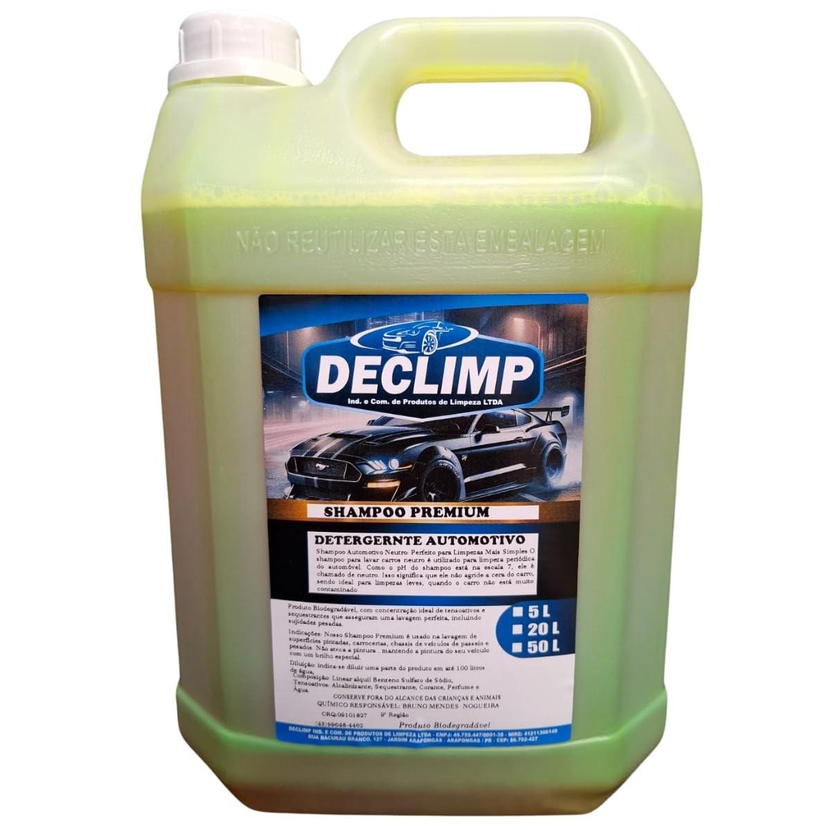 Detergente Automotivo Premium Declimp 5L: Limpeza Impecável para Seu Veículo