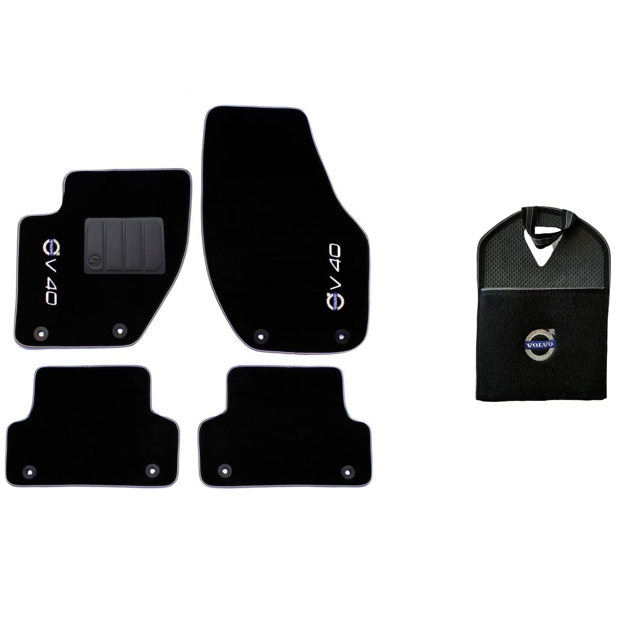 Tapete V40 Volvo Carpete 5mm (2013-2018) + Lixeira Premium