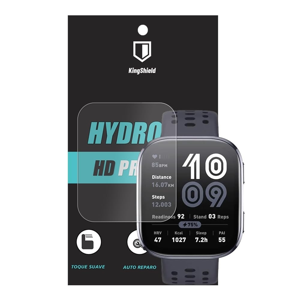 Película Hydrogel KingShield para Amazfit Bip 6 (3 Unidades) - Proteção Total e Auto-Reparo