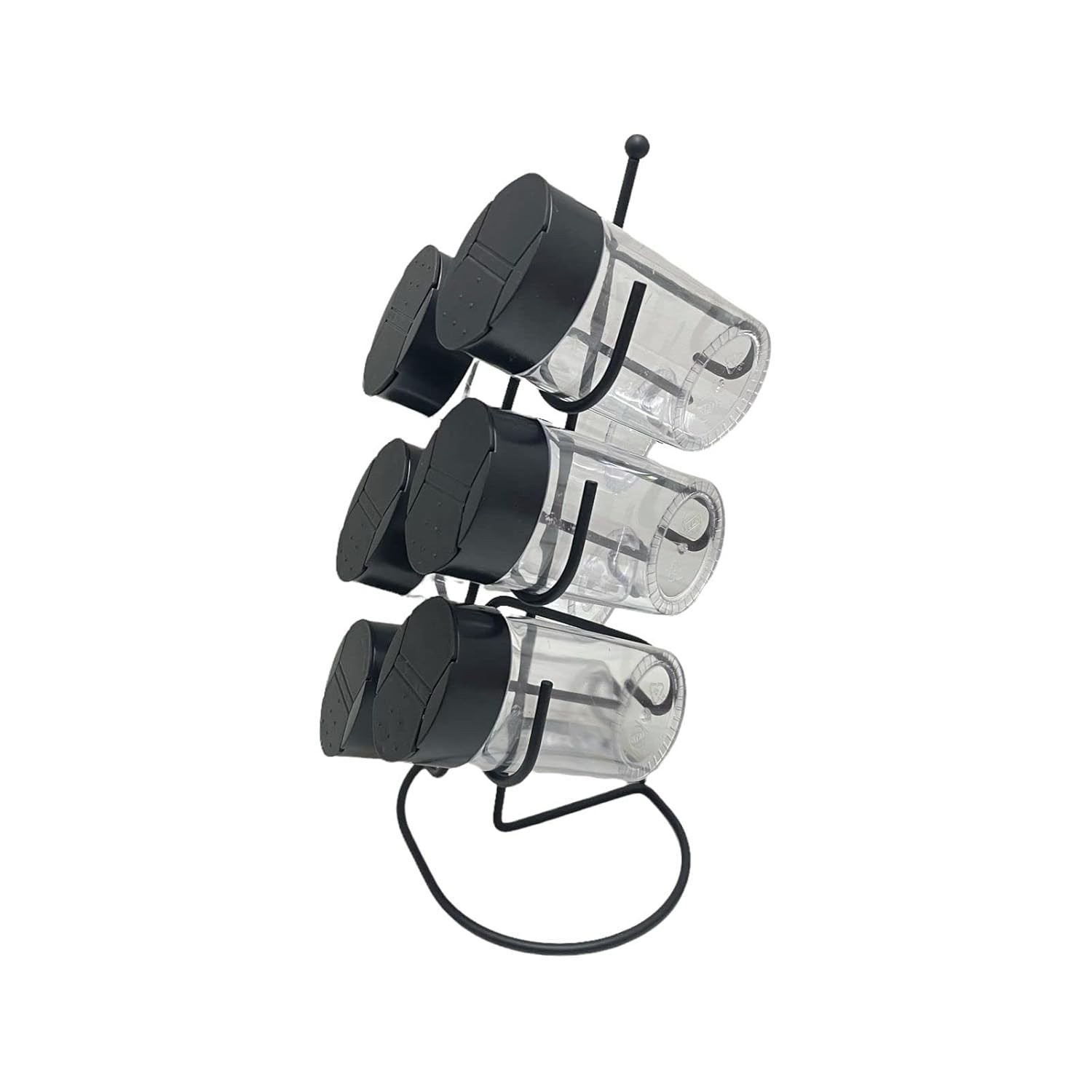 Arthi Conjunto com 6 Porta Condimentos de Bancada Black – Organize sua Cozinha com Estilo