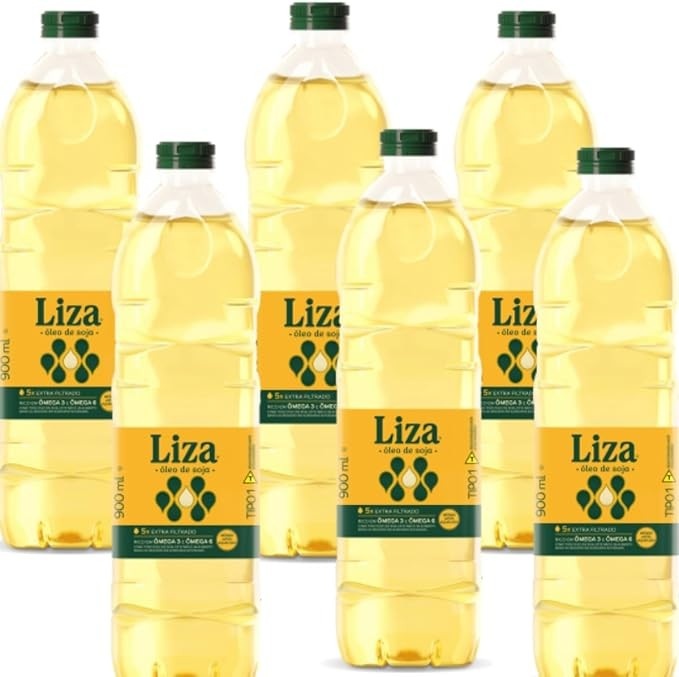 ÓLEO DE SOJA LIZA 900ML - KIT COM 6 UNIDADES