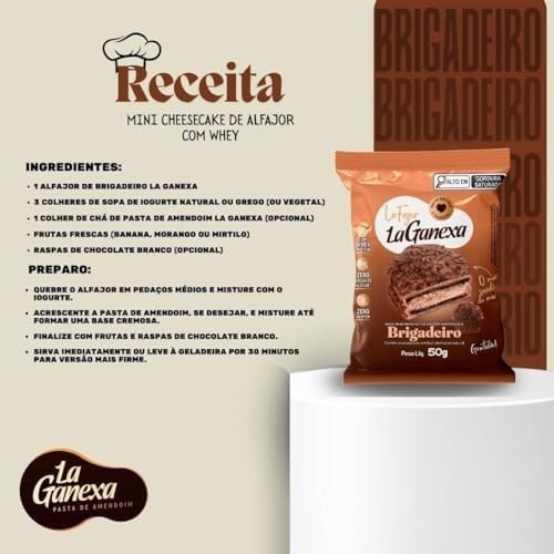 Kit 6 Alfajor La Fajor 50g Recheado C/Mousse De Brigadeiro Proteico - La Ganexa
