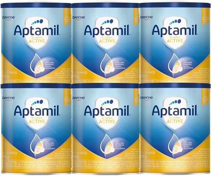 Fórmula Infantil Aptamil Sensitive Active 800g - Kit 6 latas