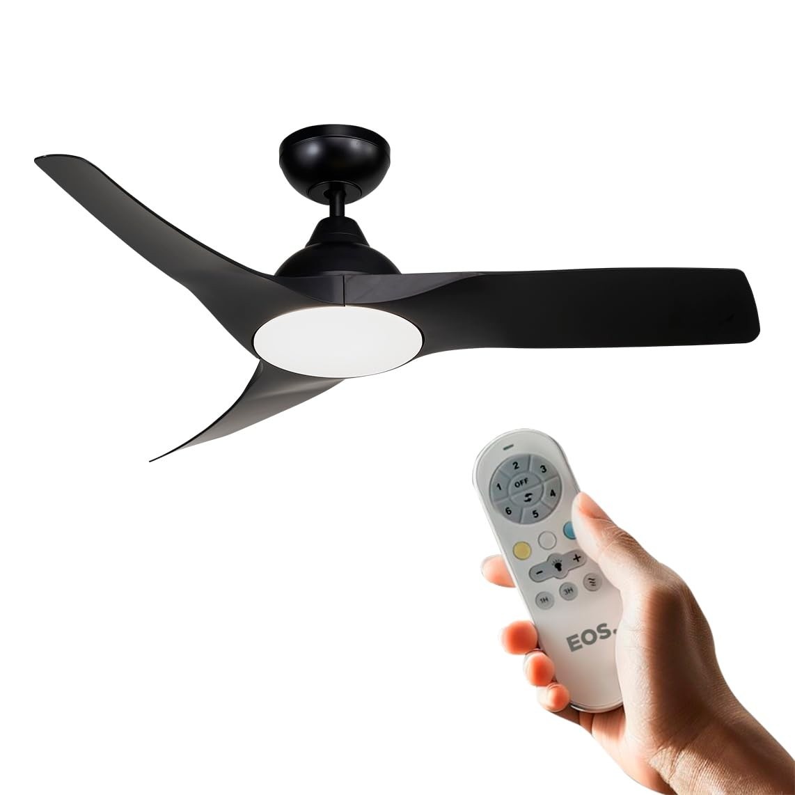 Ventilador de Teto EOS Turbo Vento 3 Pás com Controle Remoto 112cm - Silencioso, 6 Velocidades, Bivolt