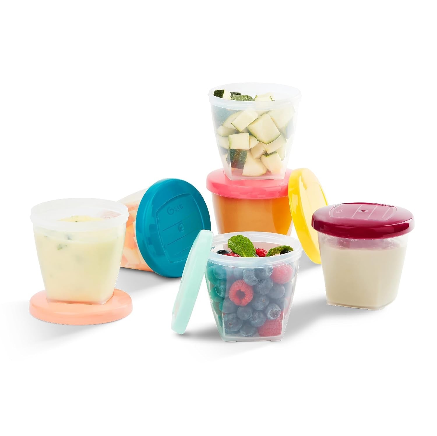 Babymoov Frascos de Comida para Bebê 6 Unidades | Armazenamento Seguro e Prático