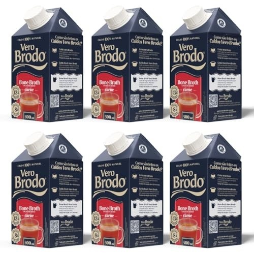 Combo 6 Un Caldo Bone Broth Carne Bovino Vero Brodo 500ml