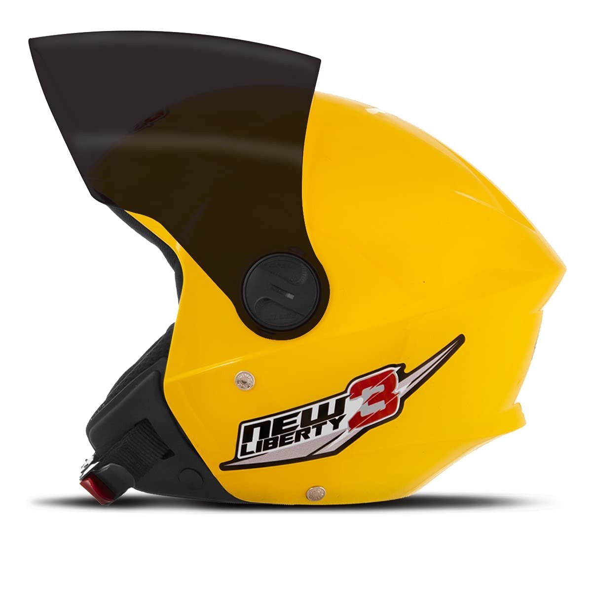 Capacete Aberto Pro Tork New Liberty 3 Solid Amarelo - Tamanho 60 com Viseira Fumê