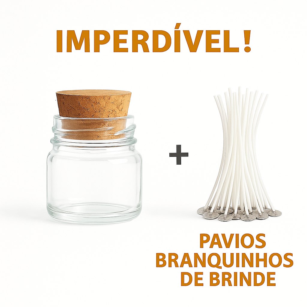 60 Potinhos para Vela 40ml com Tampa de Cortiça e Pavio – Perfeitos para Lembrancinhas e Decoração