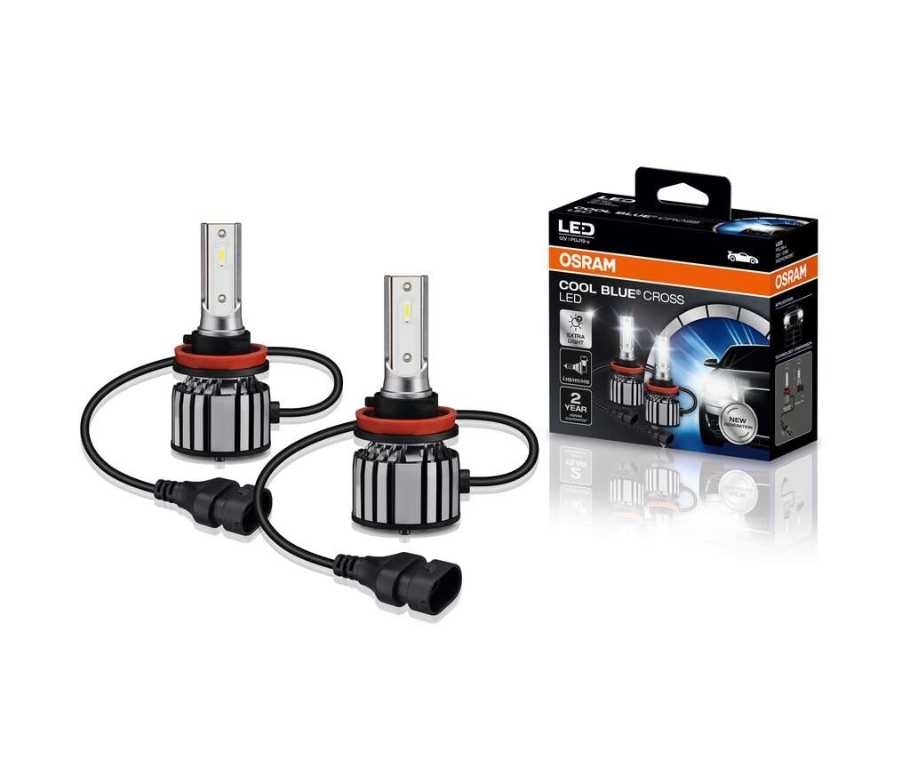 Kit LED Osram Cool Blue Cross H8/H11/H16 6000K - Iluminação Branca Azulada de Alta Performance