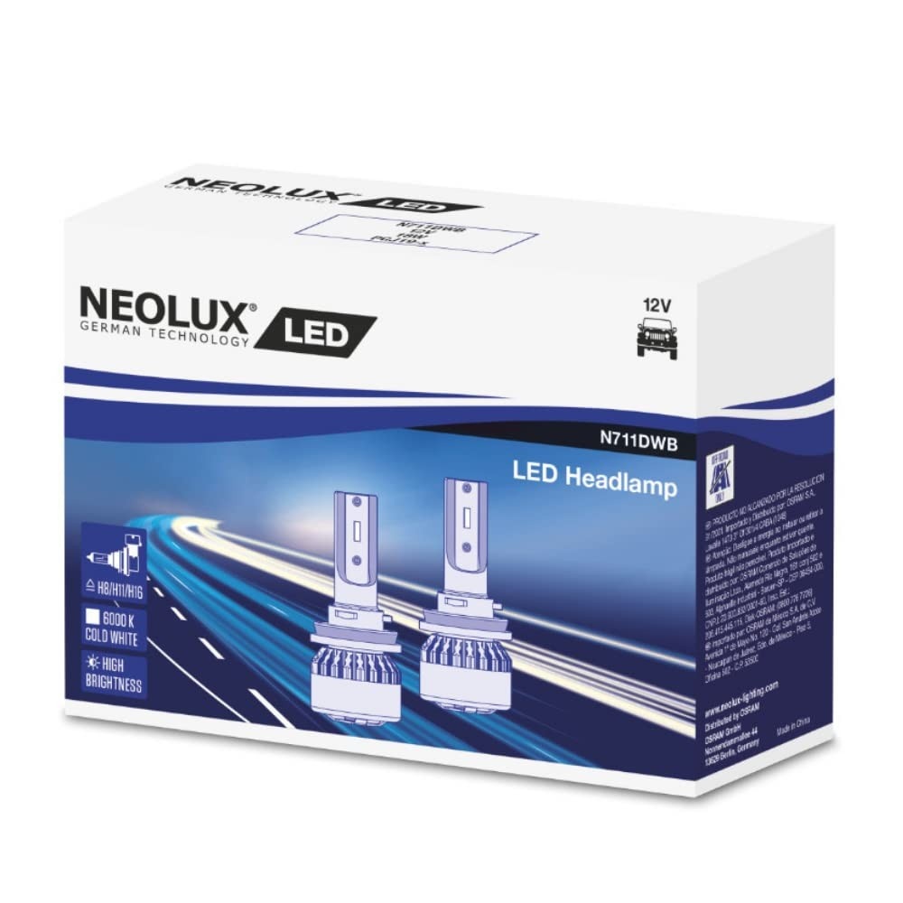 KIT 2 Lâmpadas LED H7 Neolux N499DWB 3D - Branco Frio 6000K