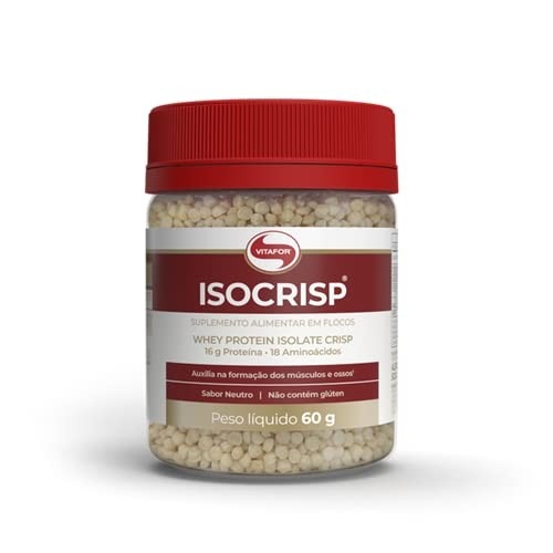 Kit 2X: Isocrisp Whey Protein em Crispies Neutro Vitafor 60g
