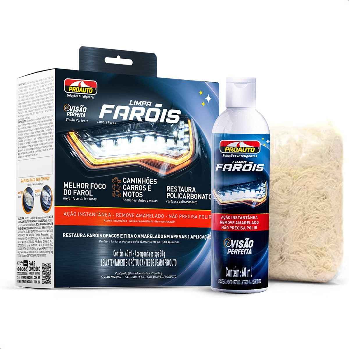 Limpa Faróis Visão Perfeita Pro Auto 60ml: Restaure o Brilho e a Segurança dos Seus Faróis
