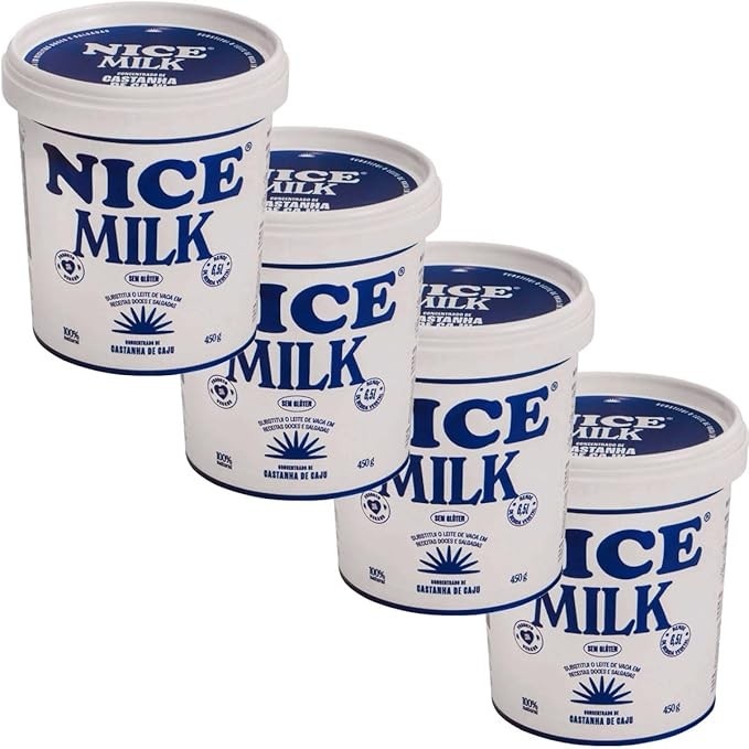 Kit 4 Nice Milk Leite Vegetal de Castanha de Caju Concentrado 6,5L