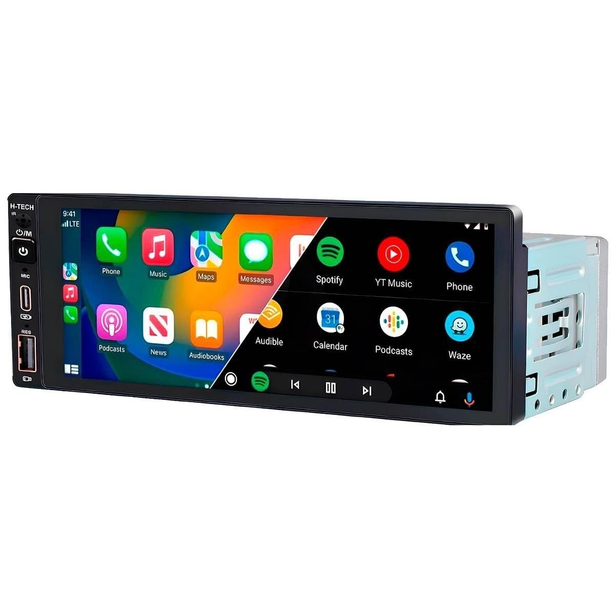 Central Multimídia MP5 1DIN 6.86" IPS Touch, Bluetooth, Carplay & Android Auto