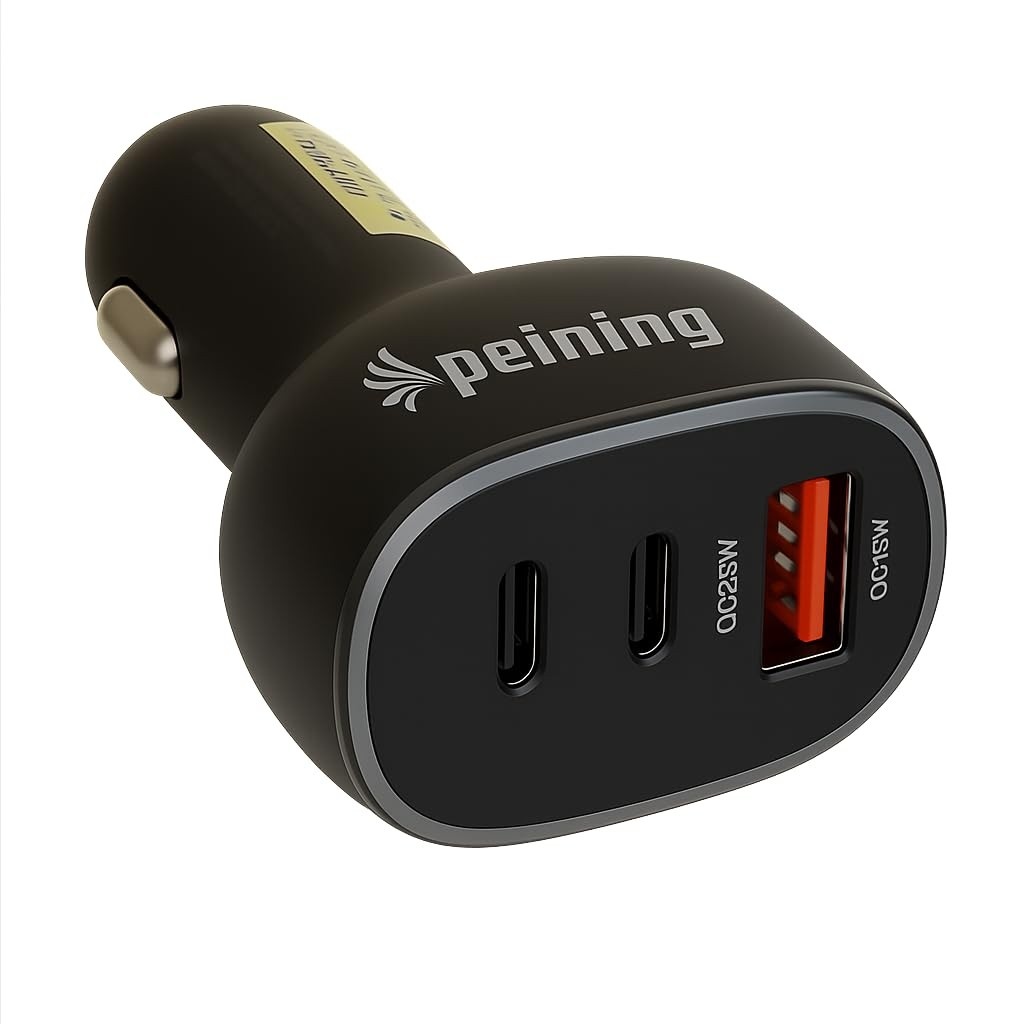 Carregador Veicular SuperPower 68W: Triplo, Ultrarrápido com USB-C PD e Quick Charge