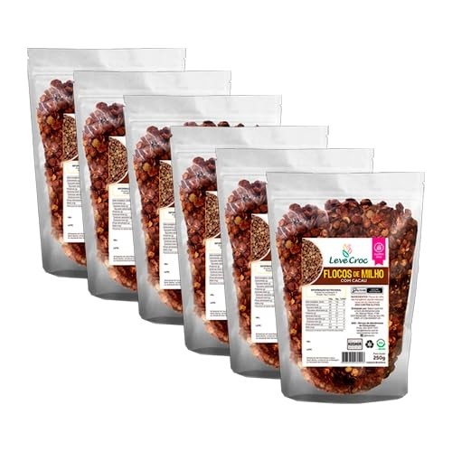 Kit 6X: Flocos de Milho com Cacau Sem Glúten Leve Croc 250g