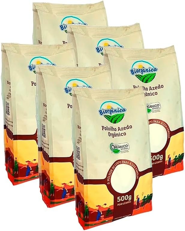 Kit 6X: Polvilho Azedo Orgânico Biorgânica 500g