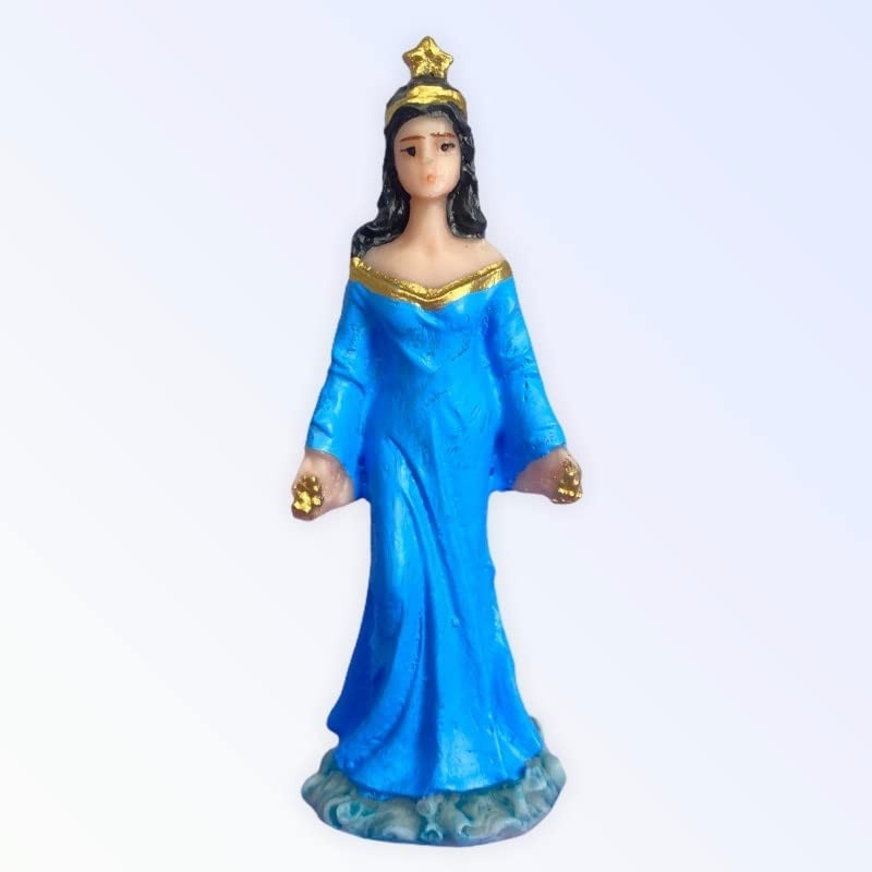 Iemanjá Azul - Escultura em Resina 7 cm para Decoração e Espiritualidade