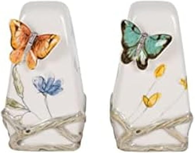 Conjunto Fitz e Floyd Butterfly Fields Salt and Pepper, 7 cm, multicolorido