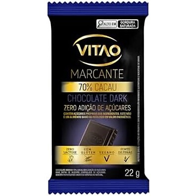 Vitao Choc Zero 70% Amargo: Delícia Sem Açúcar 22g