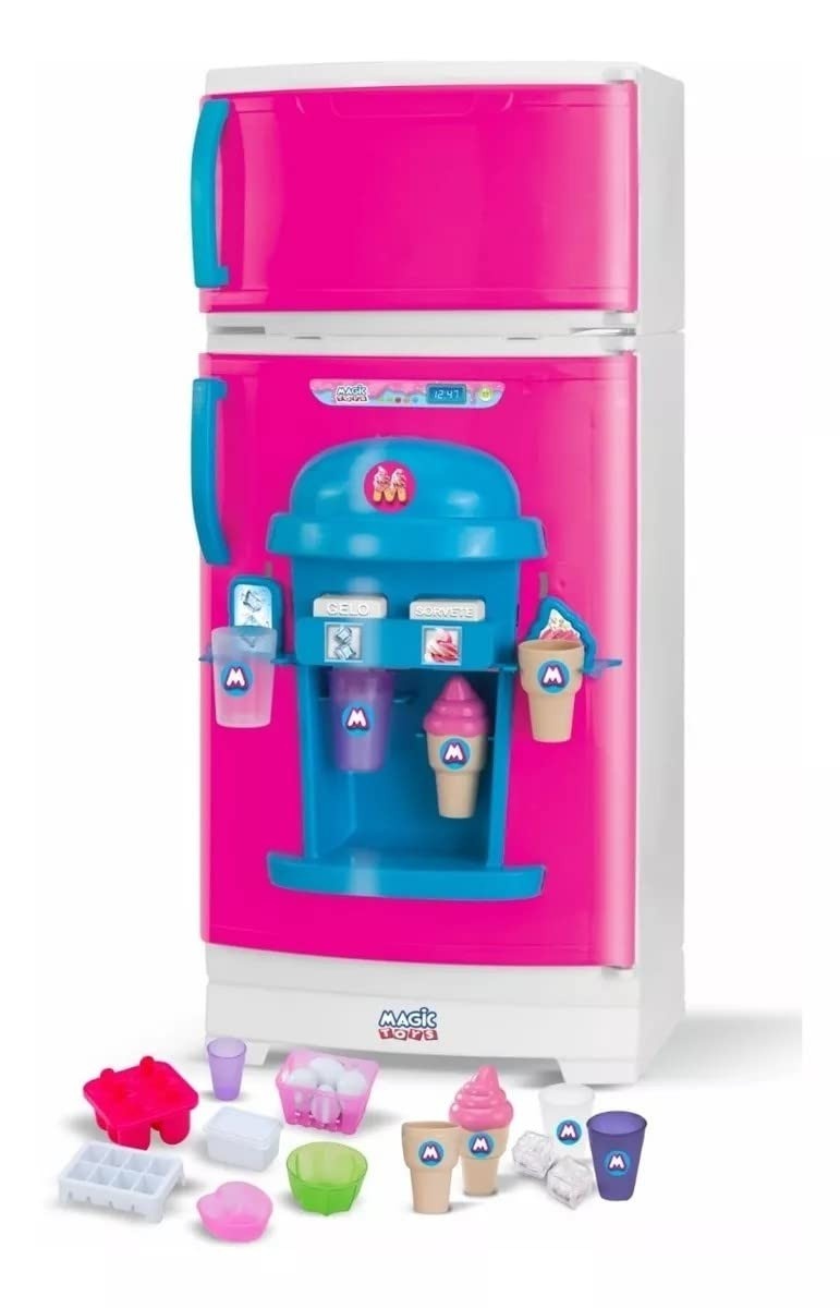 Geladeira Infantil com Freezer e Acessórios - Magic Toys 7058