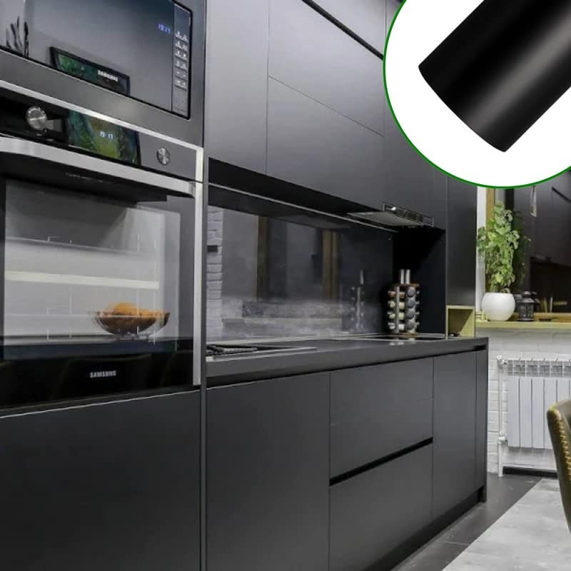 Adesivo Vinil Preto Fosco 10m x 70cm - Decore Móveis, Geladeira e Carro com Estilo