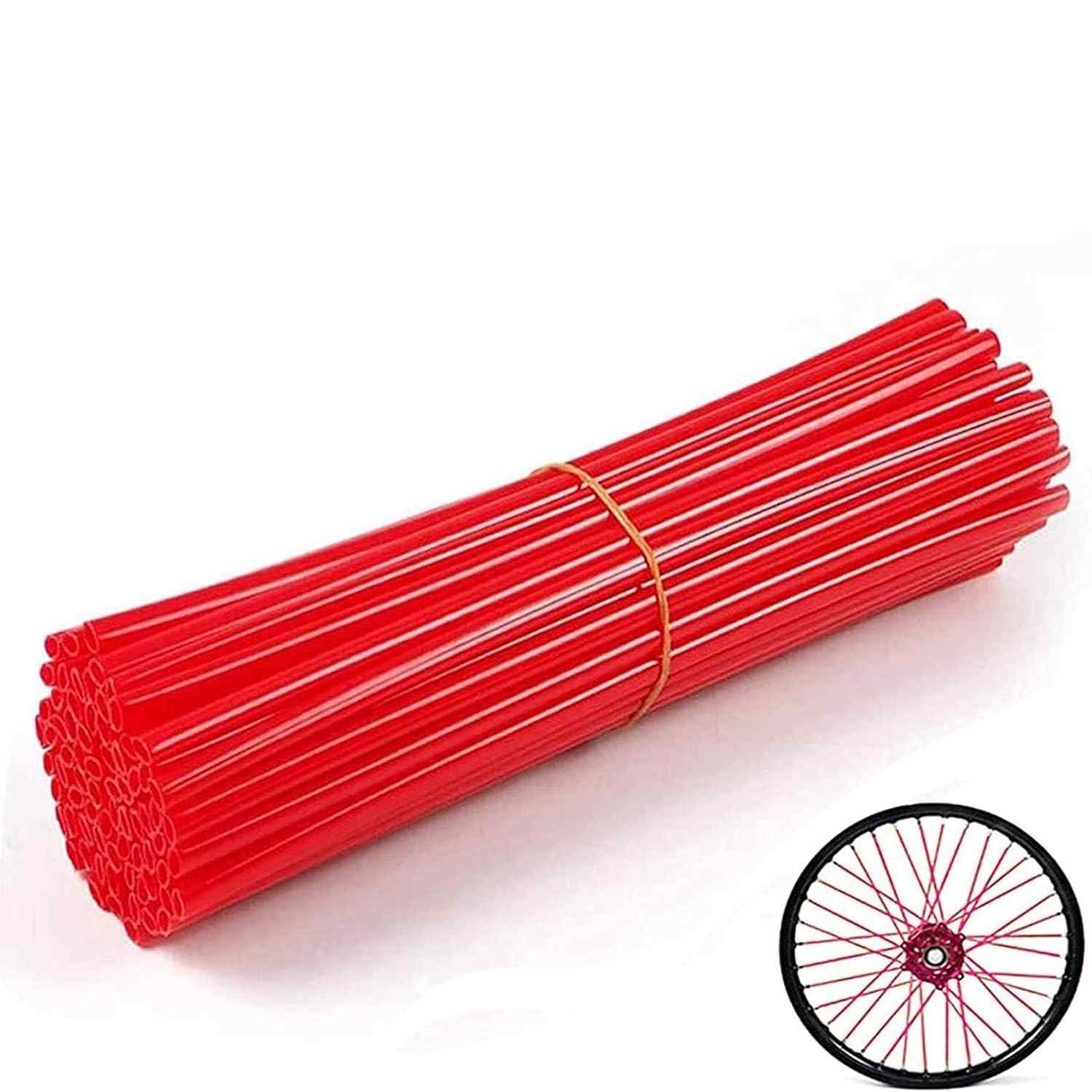 Capas Protetoras para Raios de Bicicleta e Moto - 72 Peças Universais Vermelhas