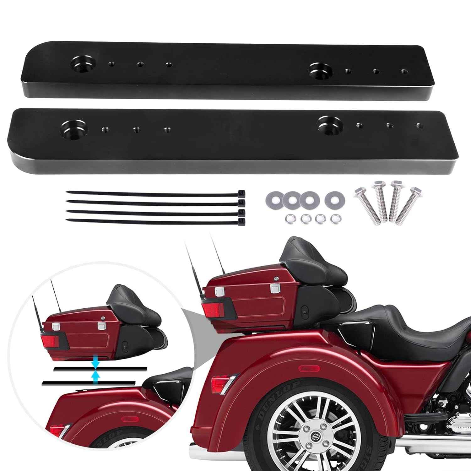 Kit Realocador Destacável para Harley Davidson: Conforto e Espaço Ajustável (2.5-7.5cm)