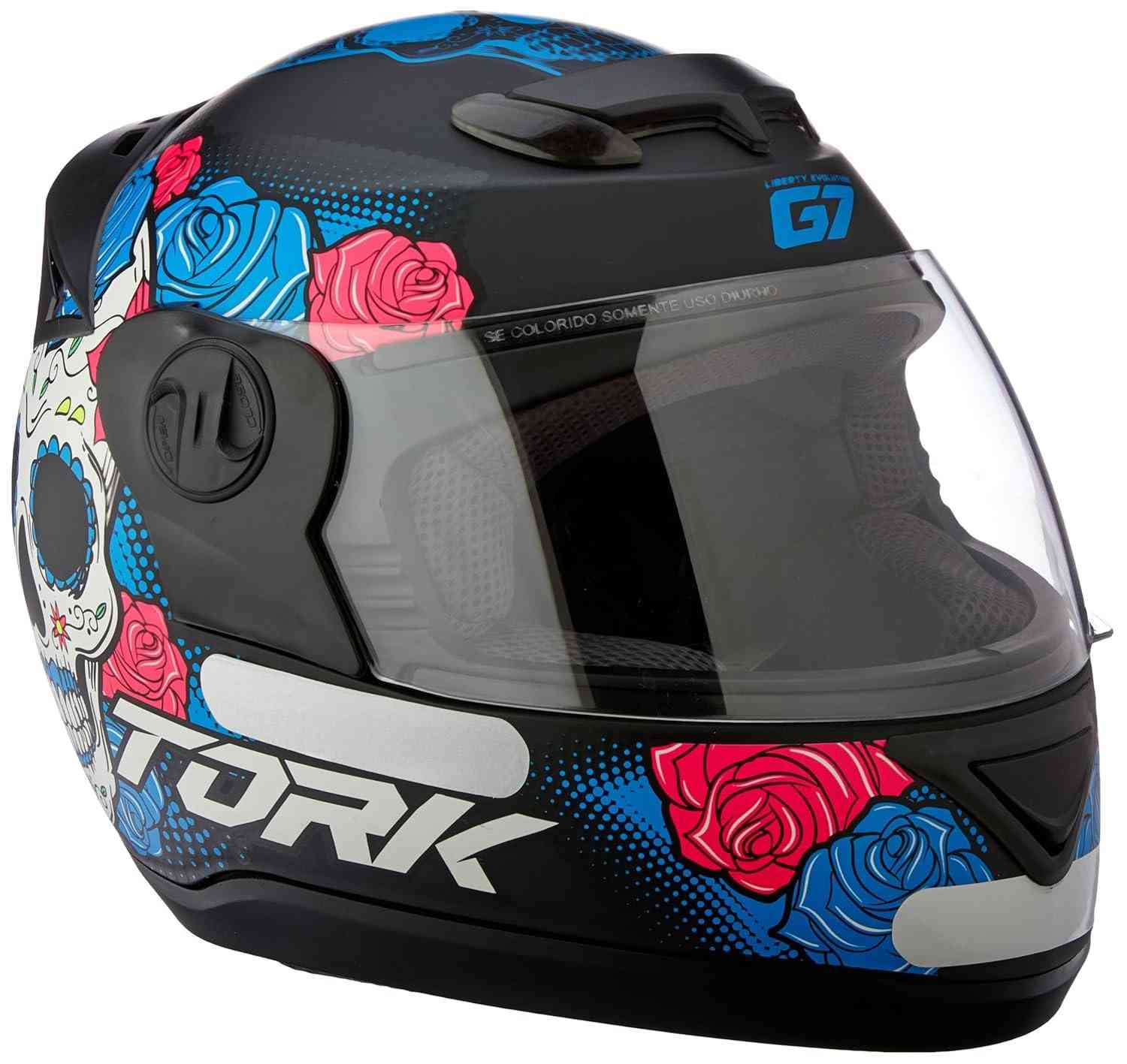 Capacete Fechado Pro Tork Evolution 788 G7 Mexican Skull Fosco Preto - Segurança e Estilo!