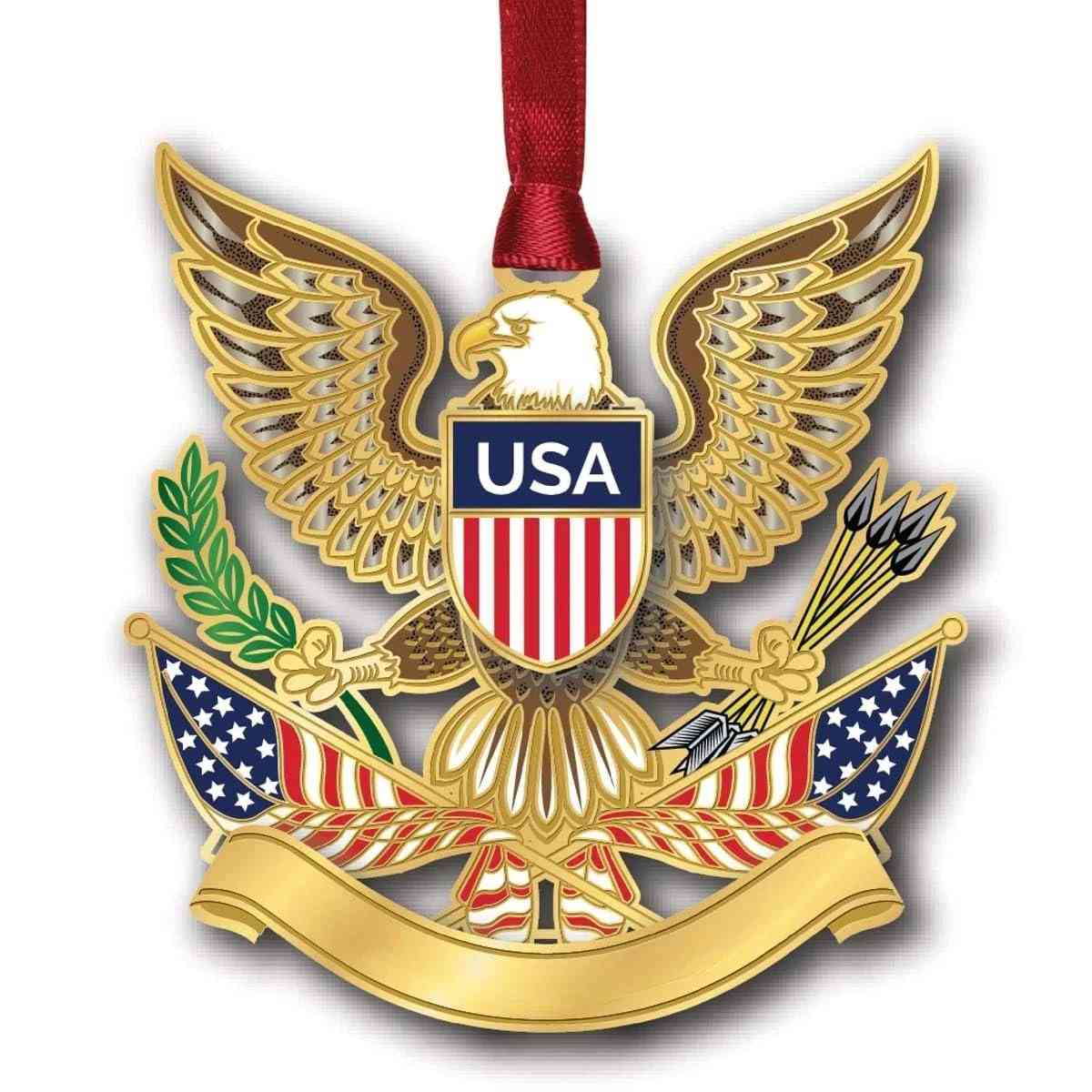 Beacon Design Ornamento Patriótico com Águia e Bandeira - 7cm Multicolorido