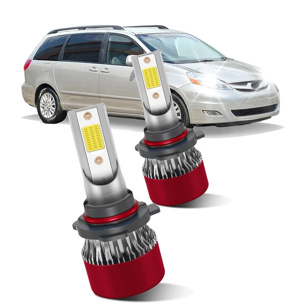 Lâmpadas LED 800% Mais Brilhantes para Toyota Sienna 2006-2010 (9006 HB4) - Farol de Neblina Plug and Play com Ventilação