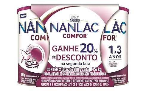 Fórmula Infantil Nanlac Comfor 1 a 3 anos 800g 2 unidades