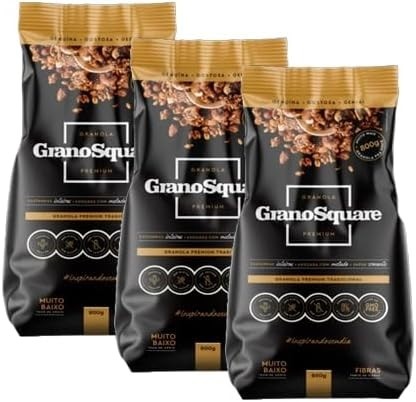 Kit 3X: Granola Premium Tradicional Sem Glúten GranoSquare 800g