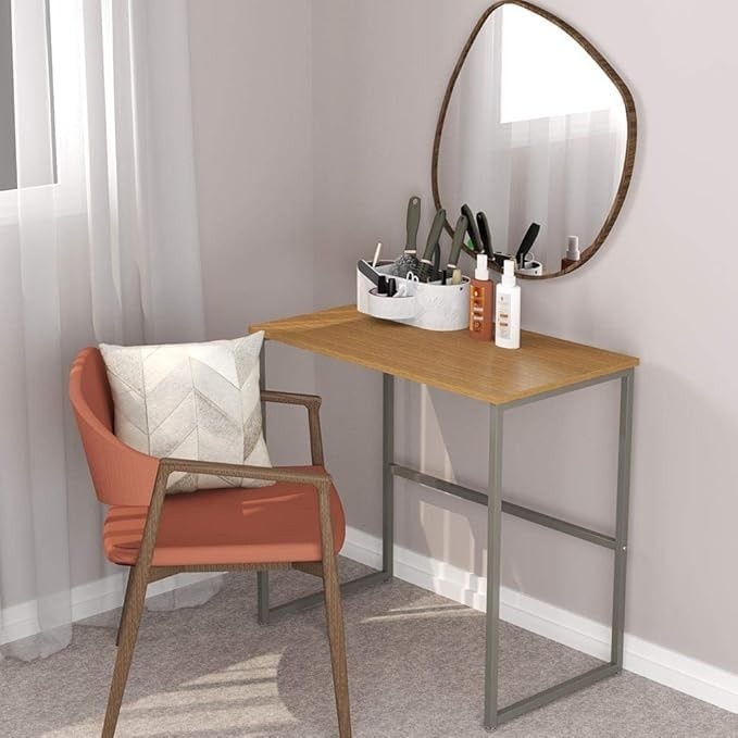 Escrivaninha Mesa Computador Industrial 80cm em MDF com Pés de Aço - Ideal para Home Office