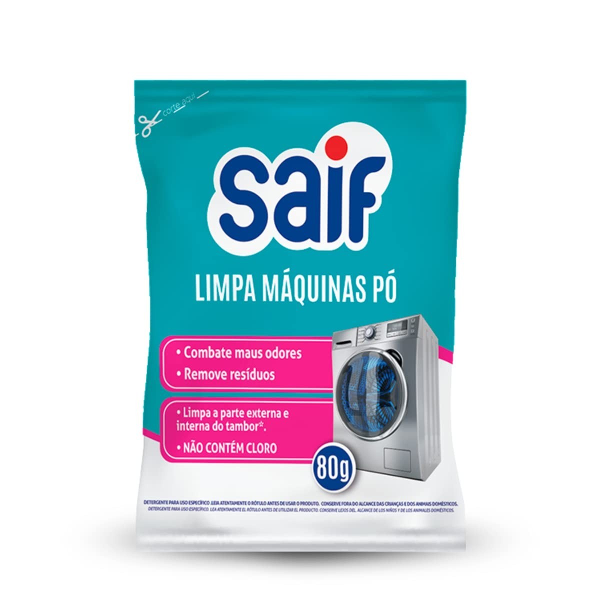 Limpa Máquinas De Lavar Em Pó Saif 80G - Higienizador Profundo Sem Cloro