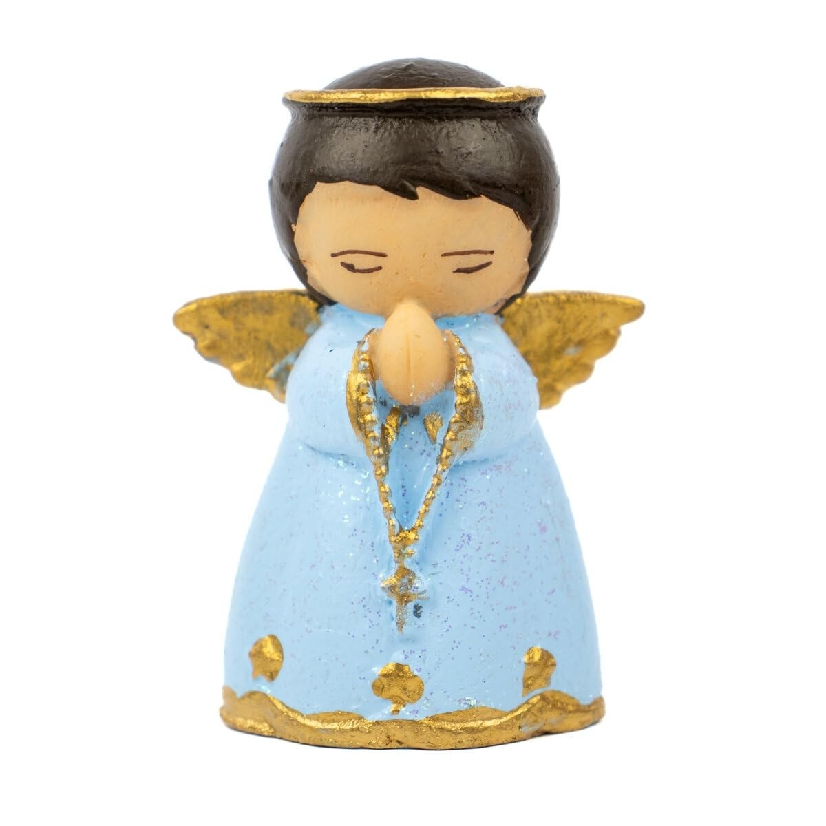 Anjo da Guarda Azul 8,5 cm - Imagem Rezando com Presente Incluso