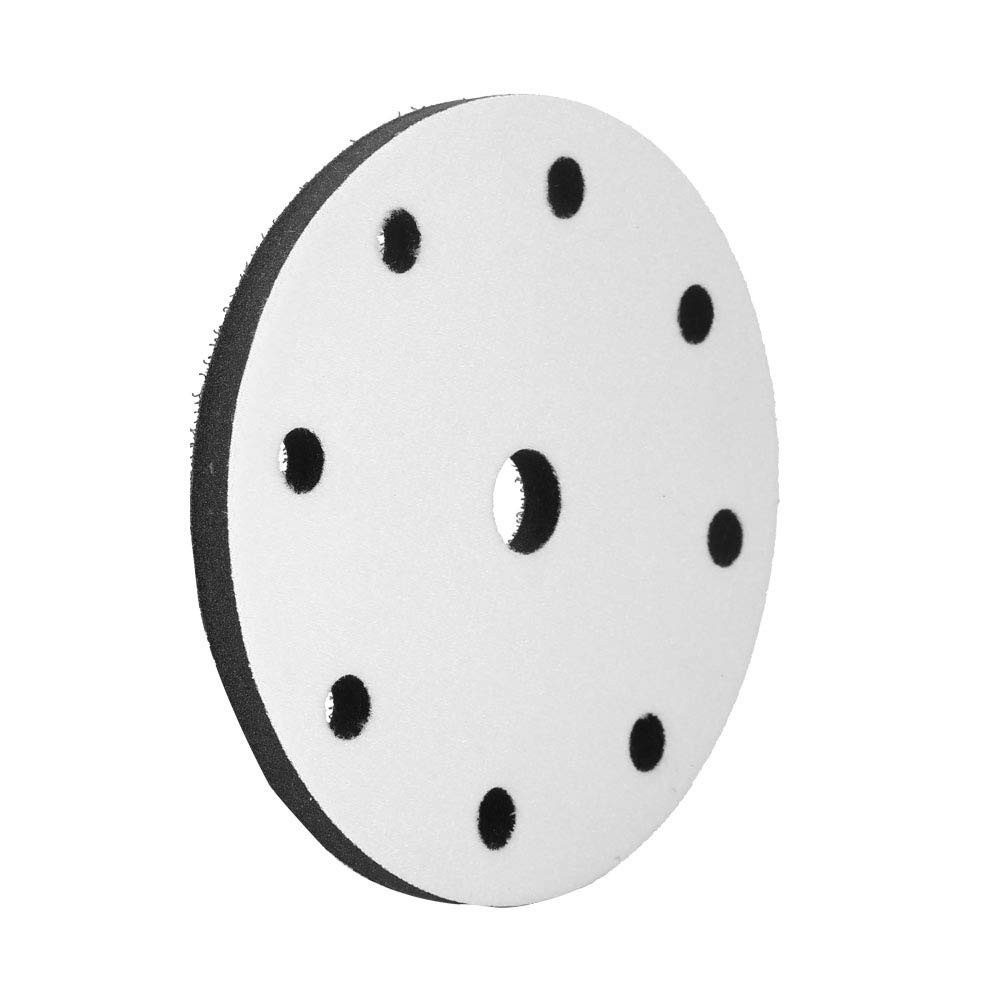 Almofada de Lixamento de Esponja Macia 150mm com Adesivo Mágico - 6" 9 Furos