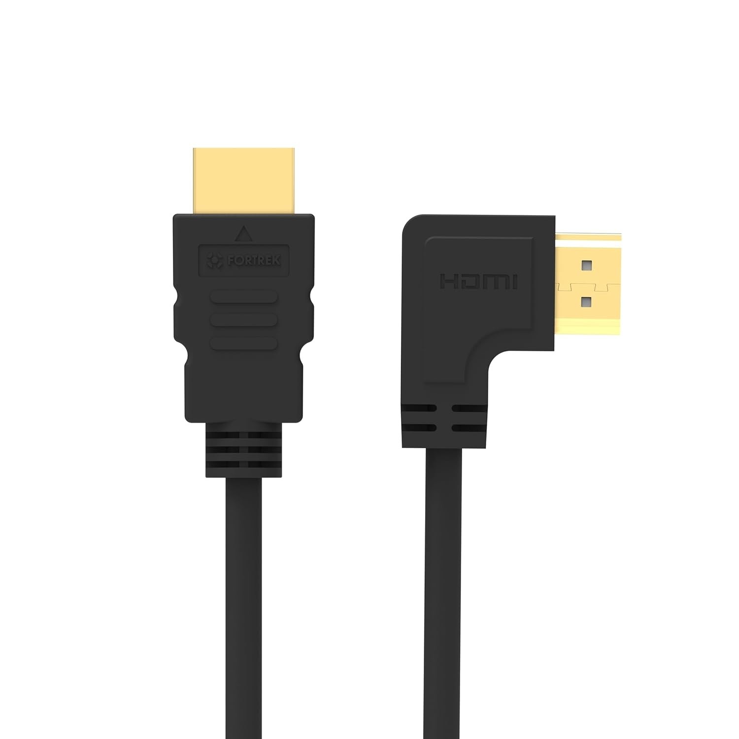 Cabo HDMI 2.0 Fortrek 1.5m 90º Preto - Imagem 4K e Som Imersivo
