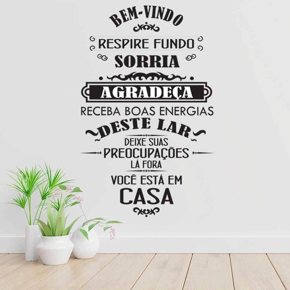 Adesivo de Parede Sorria e Seja Bem-Vindo – Decore com Simpatia e Estilo (50cm x 90cm)