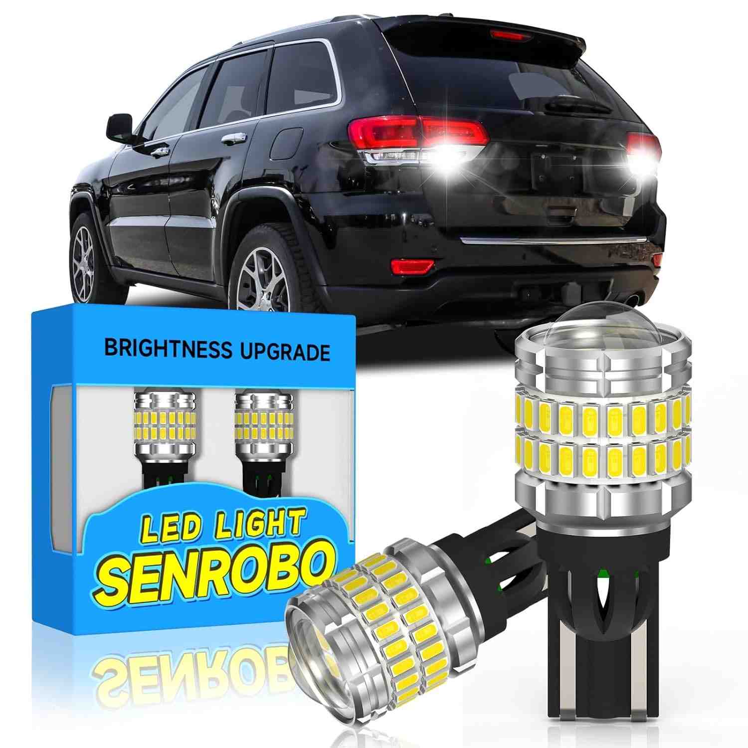 Lâmpada Ré LED 921 T15 Super Brilhante para Jeep Grand Cherokee 2011-2019 - Branco Frio 6000K (2 Unidades)