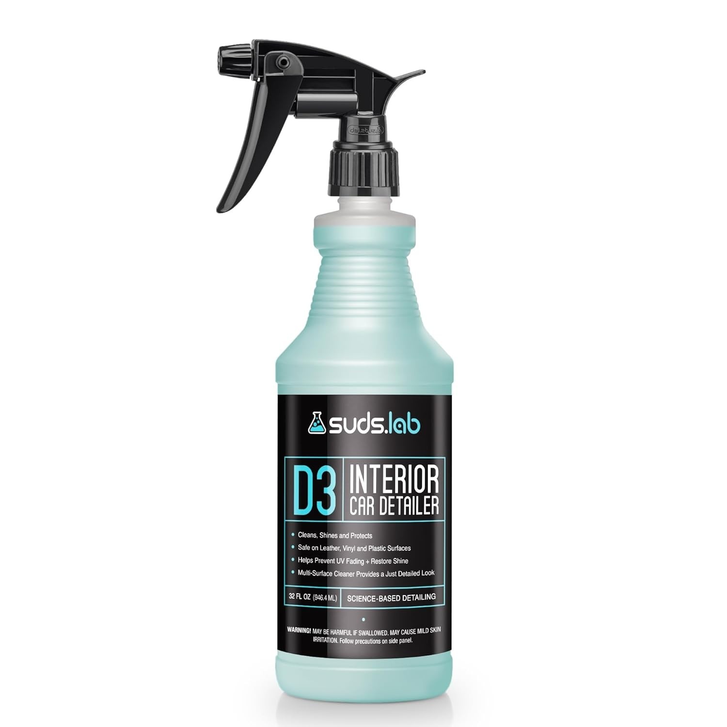 Suds Lab D3: Spray Detalhe Interno para Carro - Limpa, Restaura Brilho e Protege (946ml)