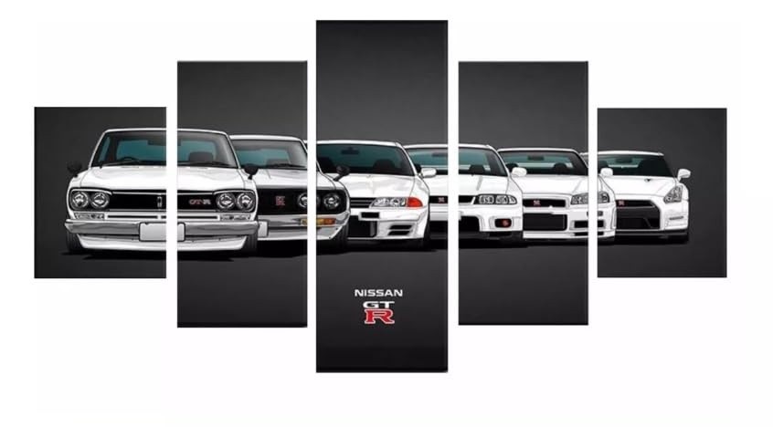 Kit Quadro Decorativo 5 Peças 95x60cm - Carros de Luxo | Decore com Estilo e Sofisticação