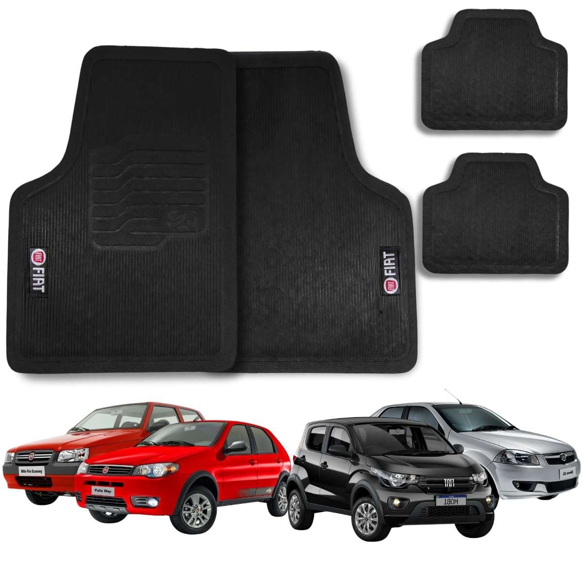 Tapete Emborrachado Fiat Palio 96-99+: Jogo 4 Peças Premium Antiderrapante